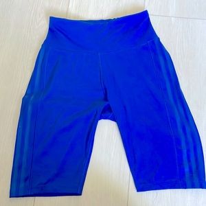 Adidas biker shorts 3 stripes royal blue size medium